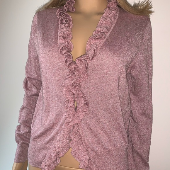 Moda International Sweaters - VICTORIAS SECRET WOMENS RUFFLE CARDIGAN SZ L